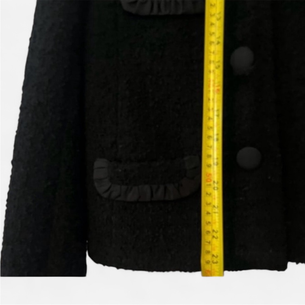 J. CREW BOUCLÈ TWEED PENNY JACKET BLACK ROUND COLLAR SILK TRIM OLD MONEY SIZE 6 - Picture 7 of 14